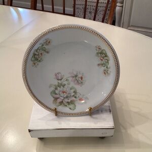 P.K. Silesia (Germany) Floral Gold Beaded Plate